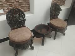 Wooden Chairs with Table.