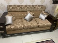 6 seaters sofa set carved wooden design with center table