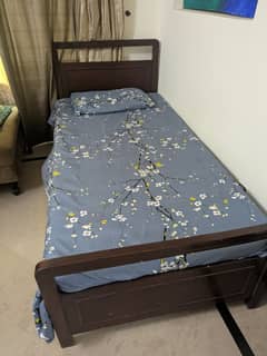 single bed with mattress