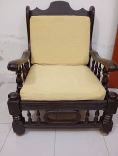 100% sheesham wood 5 seater sofa with cushions