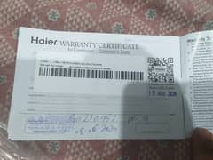 Haier inverter star 1.5 ton , used only 4 months