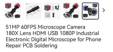 Camera microscope with lens + Stand