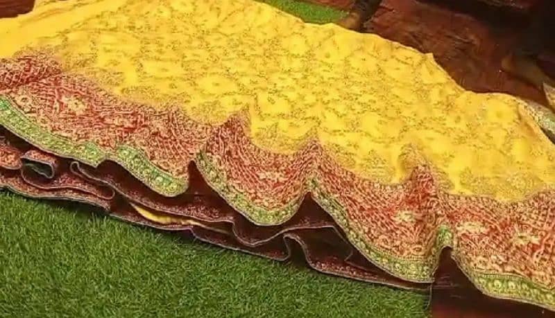 Lehenga Fully Heavily Embroidered Net Double layer with Can Can 0