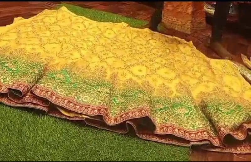 Lehenga Fully Heavily Embroidered Net Double layer with Can Can 1