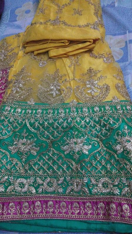Lehenga Fully Heavily Embroidered Net Double layer with Can Can 2