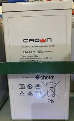 Dry Cell 2 Volt 400 AH