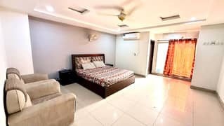 Per Day short time one bed furnished apartment available for Rent in Bahria town phase 4 any time available family apartments