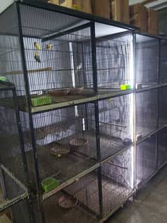 2 Cages and lovebird boxes