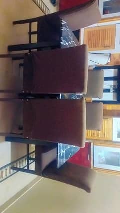 dinning table with 6 sofa chair