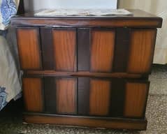 1 kind bed, 2 side table and hanging dressing