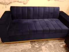 velvet blue sofa 3 2 1
