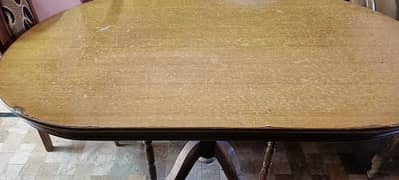 Wooden Dining Table with 6 Chairs