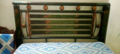 Double Bed with Mattress - Iron made
