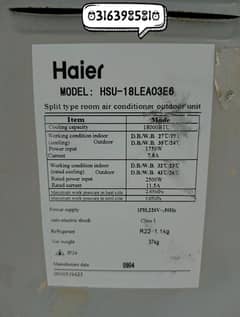 Haier AC in new condition 1.5 Ton unit
