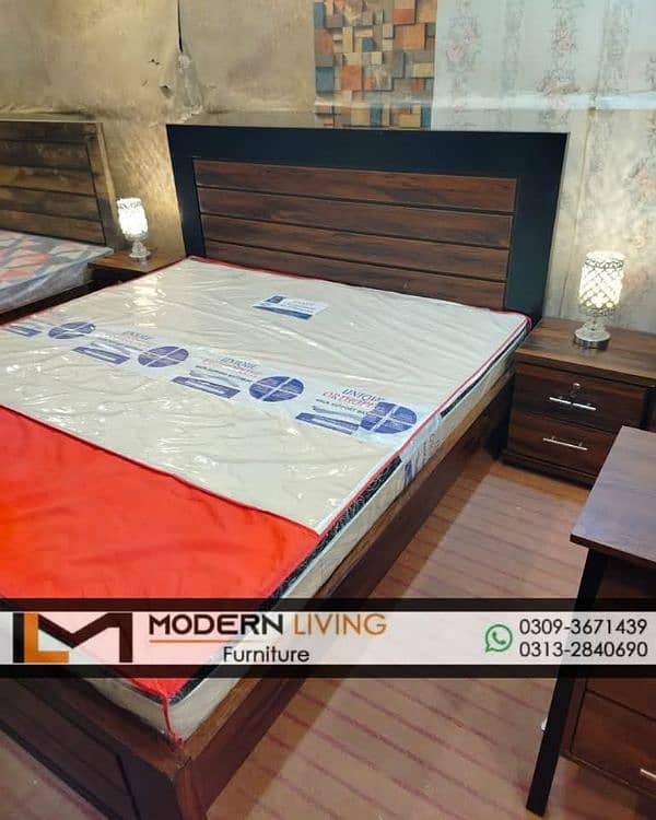 King size bed with 2 side tables best quality in your choice colours 14