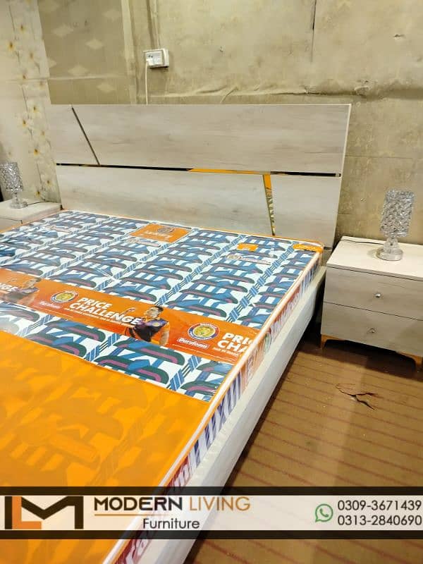 King size bed with 2 side tables best quality in your choice colours 16