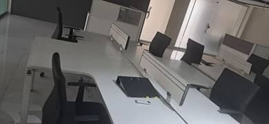 office work station 4person with Chairs