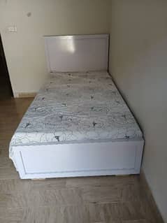 Single Bed with Matress and 2 Door Cupboard