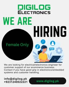 Female Only Electronics/Electrical Engineer Required Mall Road Lahore