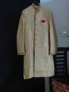 5 pcs Sherwani with silky suit qula and khosa