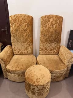 Chairs and dewan with stool