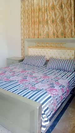 bed and side table