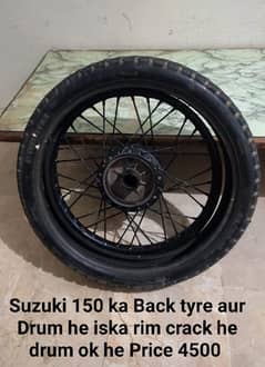 18 size Tyre aur Gs 150 Drum used
