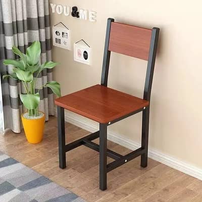 Simple Home Steel and Wood Dining Chairs with Backrest for Students