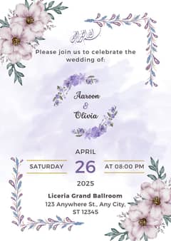 Editable digital wedding cards in pdf, jpg file