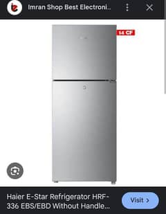 refrigerator  Haier 14 cubic   colour gray  model HRF-336EBS