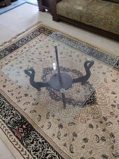 Used mirror and wood center table in 10/10 condition