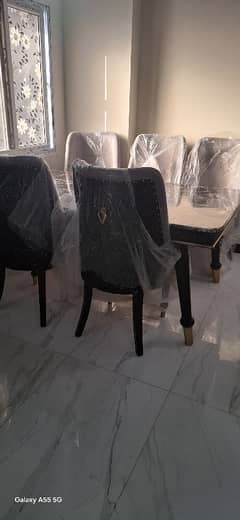 dining table marble 6 sitter new