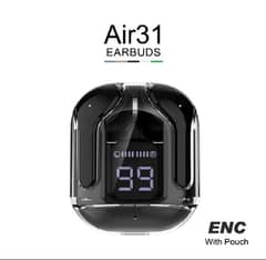 Air31 Earbuds with Super Sound & High Quality Touch Sensor Builtin Mic