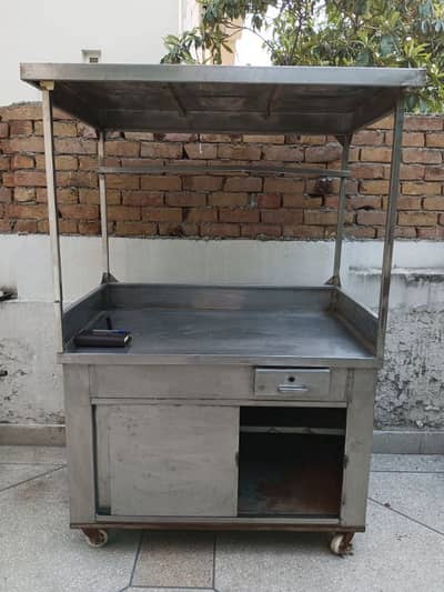 Steel burger counter