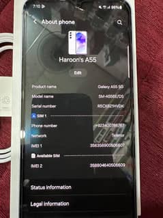 Samsung A55 5G Just Box Open 1 Week Used