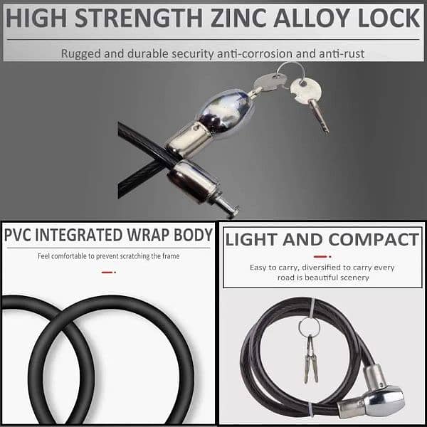 1 Pc Security Bi-Cycle Lock   Size:  Standard Size 3
