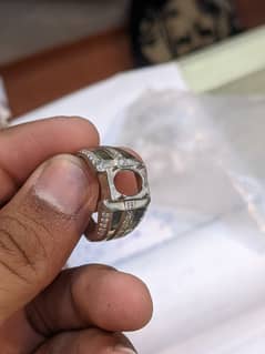 men/women chandi (silver) ring moissanite stone and zicrone