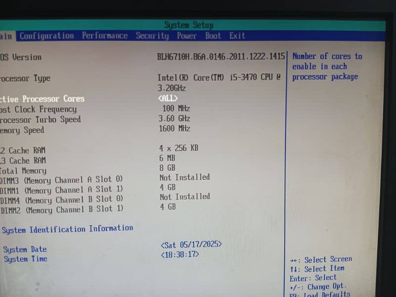 Intel Core i5 3rd Gen/3470/8GB DDR3/250GB 4