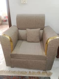 5 Seater brand new sofa set with golden patches for sale urgent