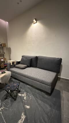 Grey Jute Sofa