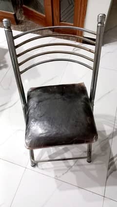 dinning table with heavy mirror , 6 folding chairs