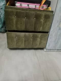 wood velvet cousion bed set with big conture