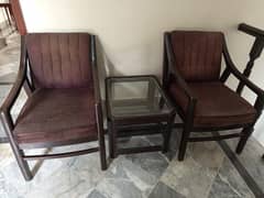 2 chairs with center table