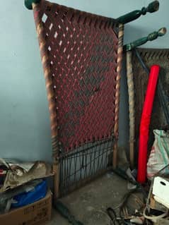 Wooden Almari, Tables, Charpai, Carpets, Generator, Fans, iron stand