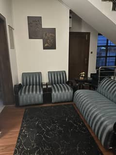 Blue five seater sofa set