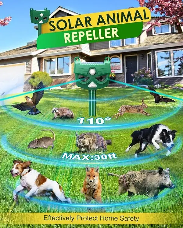 outdoor Solar birds Ultrasonic Animal Repeller Pest control waterproof — photo 3