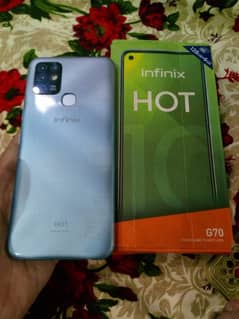 infinix hot 10 6+128 box sath hn