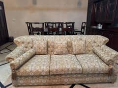5 seater sofa with center table and side tables