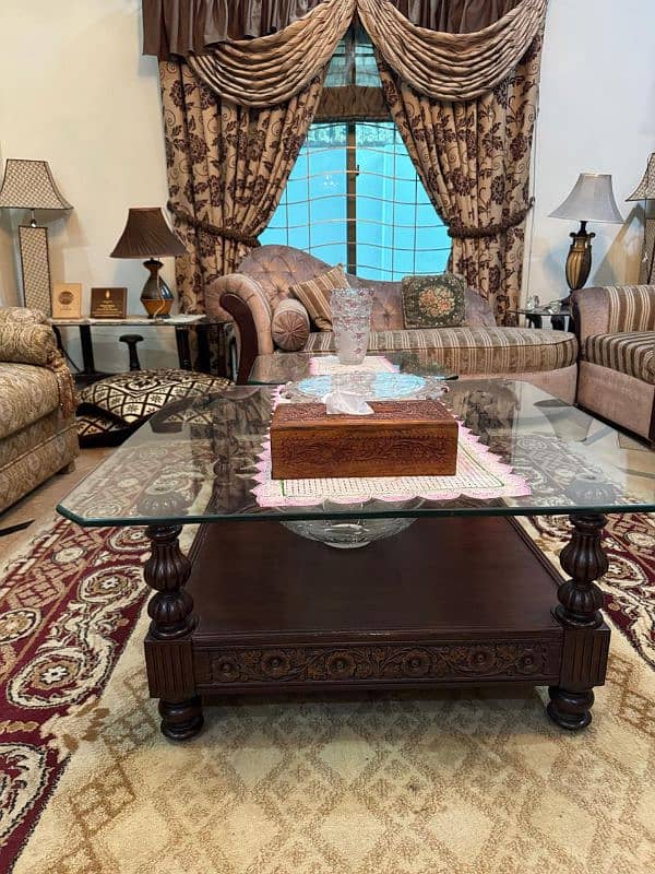 5 seater sofa with center table and side tables 3
