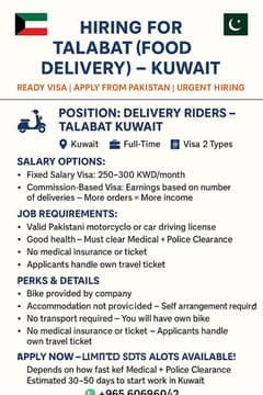 Hiring driver for delivery company